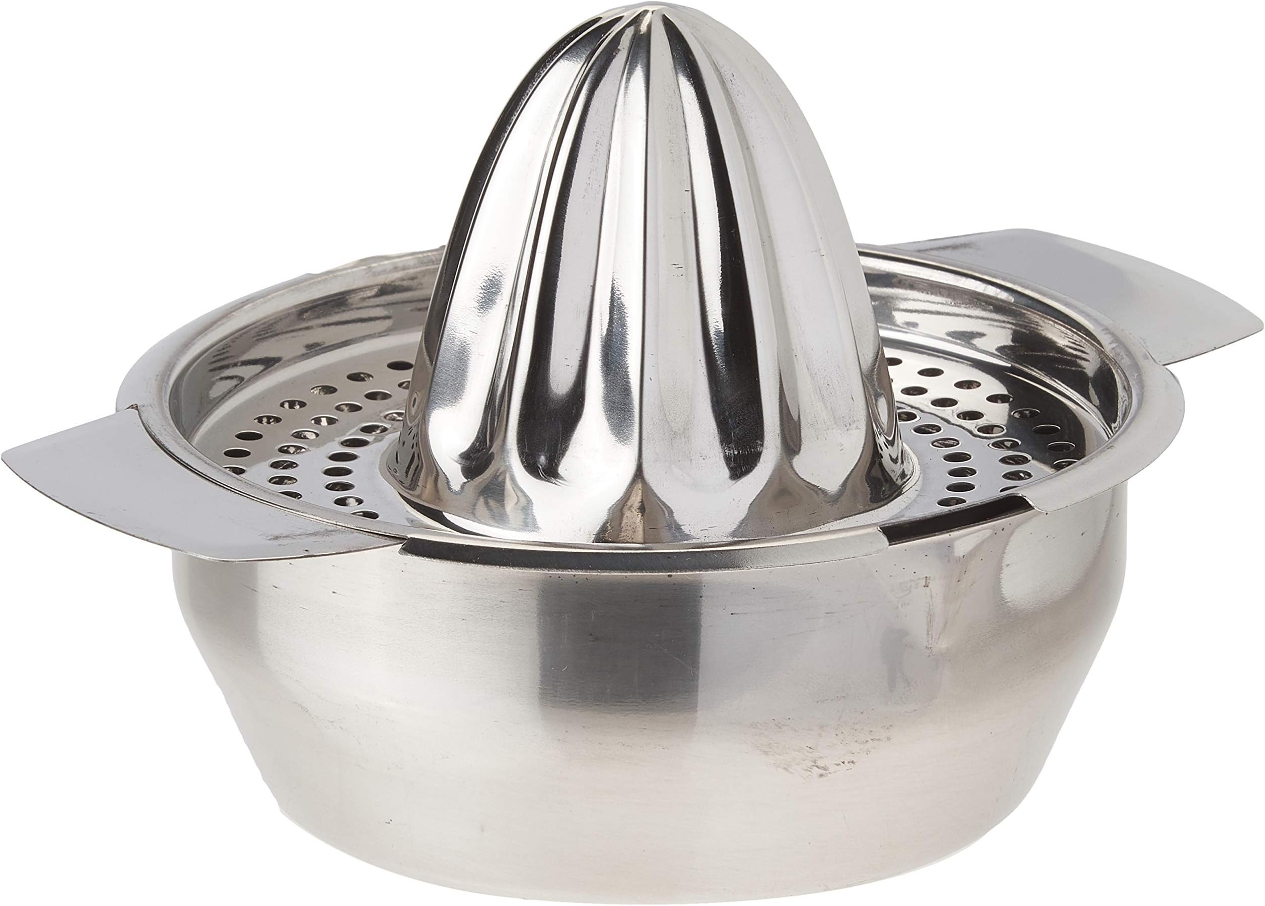 Citrus Juicer & Strainer - Stainless Steel - Make Your Own Orange - Grapefruit - Lemon & Fruit Juices - 13.5oz Capacity
