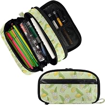 Lemon Drink Garnish Large Pencil Case with Clear Window Durable Storage Pou