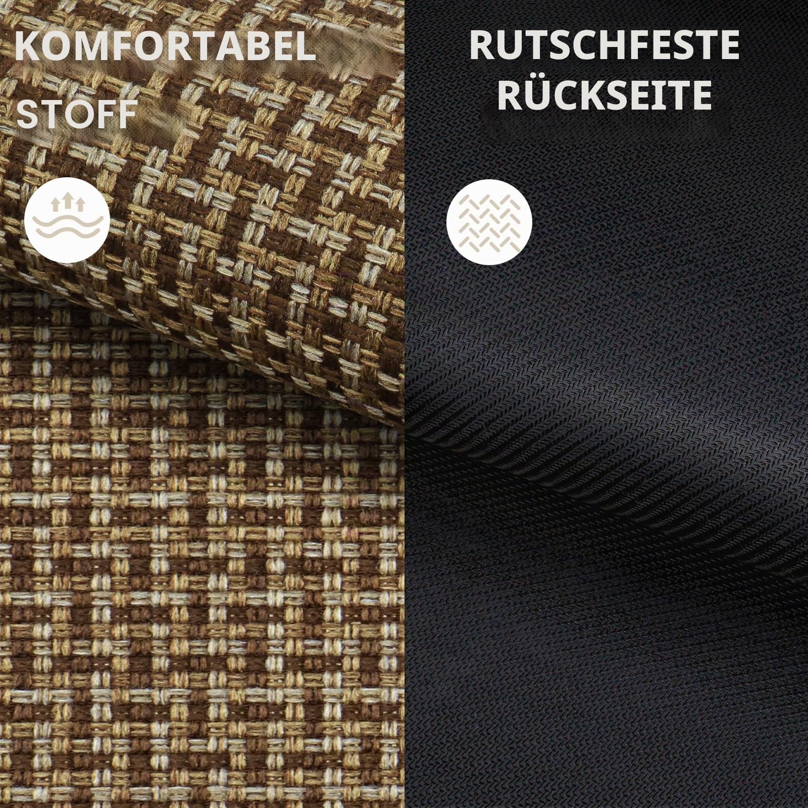 LEKEEPGO Fussmatte Innen 60x90cm, rutschfest Fußmatten, Waschbar Schmutzfangmatte Innen, Dünn Eingangsteppich, Türmatte Saugstarke Fußabtreter, Teppich für Eingang, Haustür, Außen, Braun