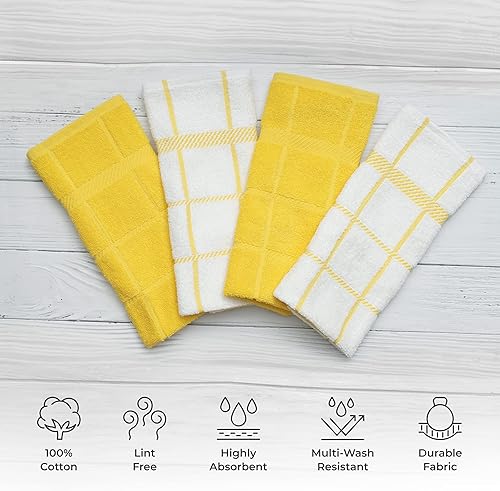 Miniatura 2 de Mellow Buff Paño de cocina y paño de toalla de 100 % algodón, paquete de 6, toallas de cocina súper suaves y absorbentes, perfectas para limpieza de