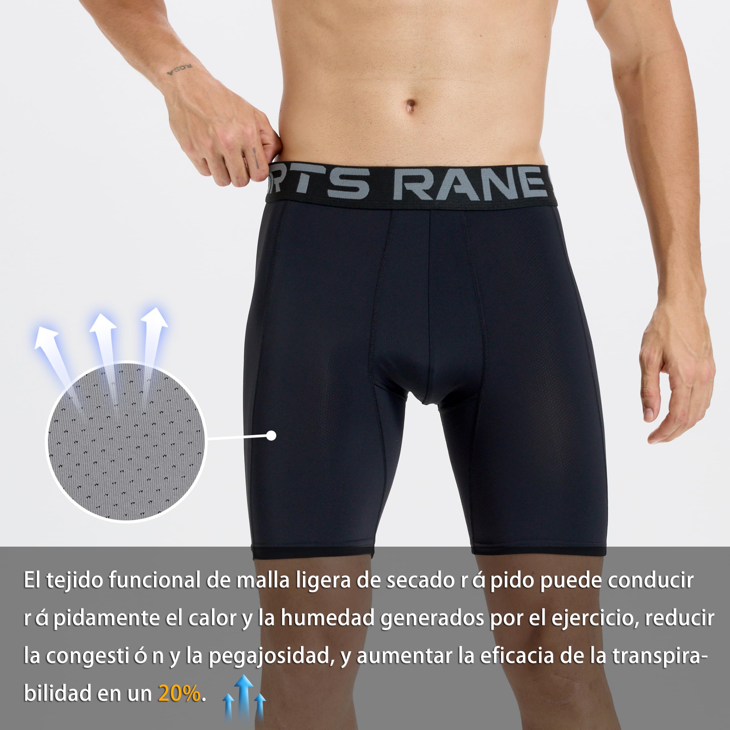 Rane Sports Pantalones Cortos de compresión ultrafinos para Hombre Mallas Deportivas para Correr Ropa Interior de Alto Rendimiento Entrenamiento atlético Capa Base de Licra.