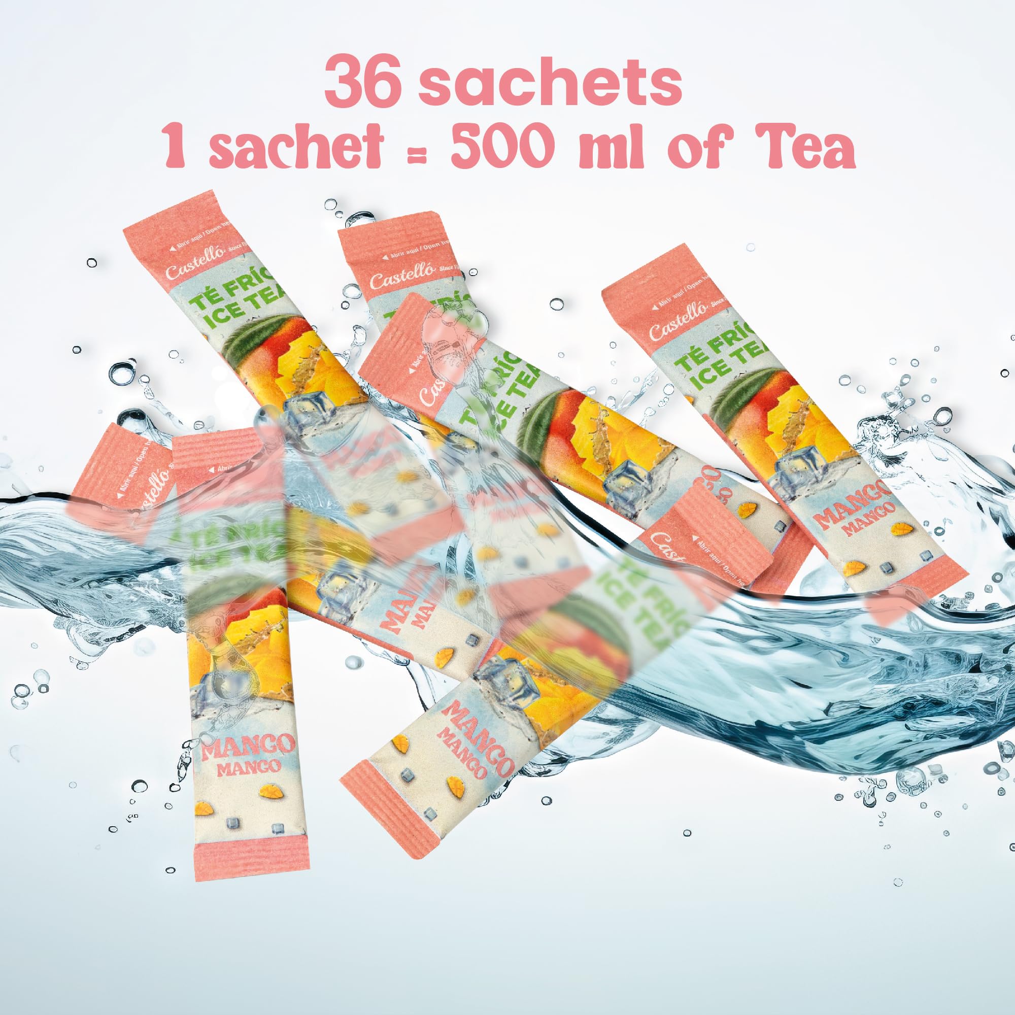 Castello Té Frío Zero Instantáneo Mango 3x12 Sobres 0 Calorías 0 Azúcar