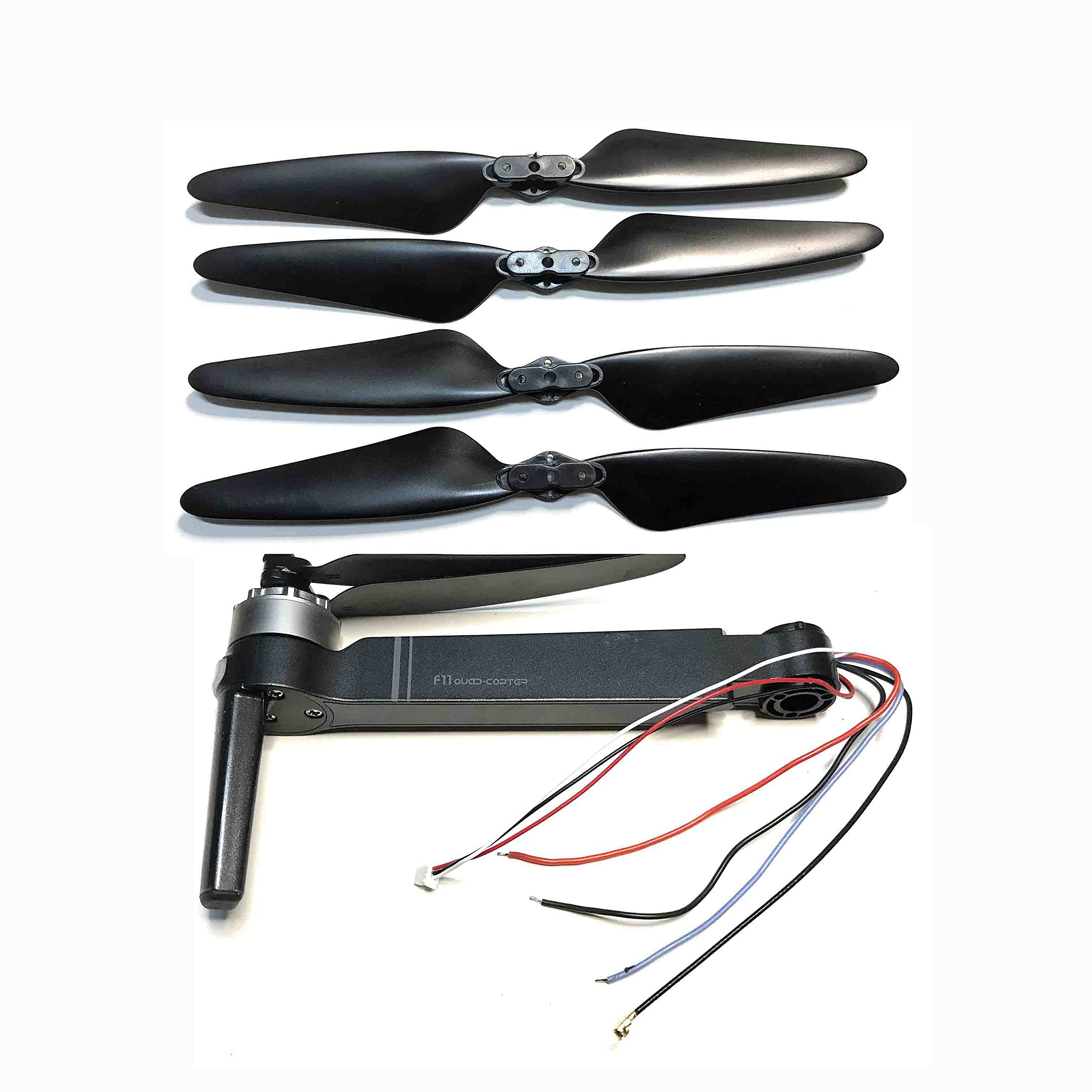 LILYY Accessori per droni Ricambi Braccio Motori Elica Lama Protezione Atterraggio Skid Gamba for SJR/C F11 SJRC F11 F11Pro RC Drone Quadcopter Accessori Facile da installare(1pcs Front B Arm Set)