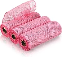 Vista 10 de 3 rollos de malla decorativa de arpillera de poli de 10 pulgadas de ancho, rollos de cinta de malla decorativa de poli para envolver