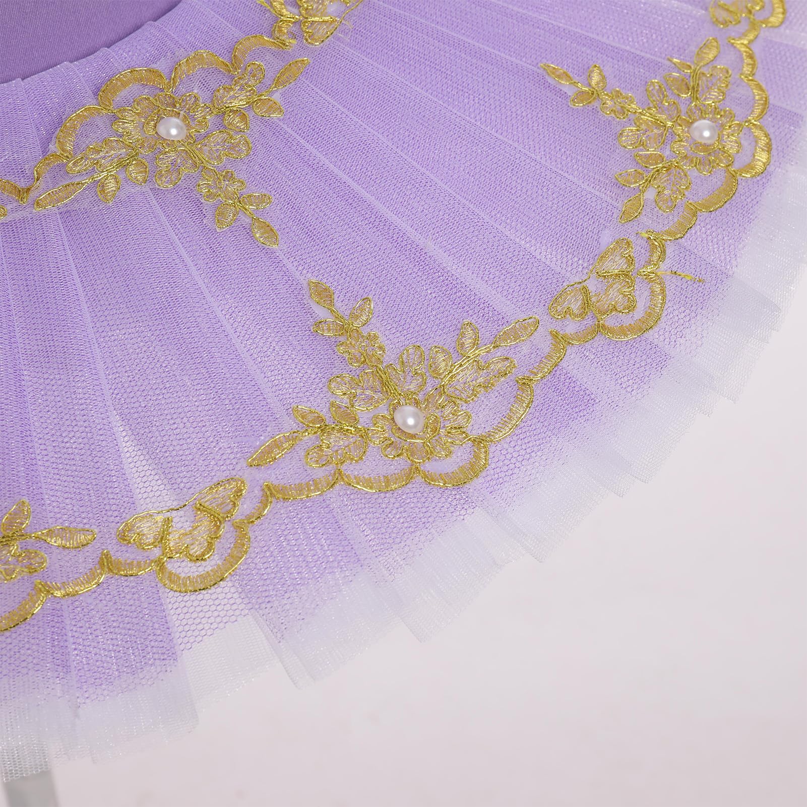 IDOPIP Robe Ballet Enfant: Tutu Danse Classique Fille Justaucorps Danse Fille Ballerine Costumes Paillettes Broderie sans Manches Plateau Tutu - Spectacle De Ballet Danse