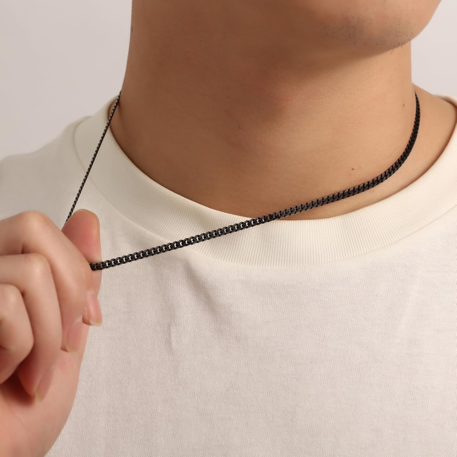 MMXX Cuban Link Chain for Men Women Black Chain Necklace Water Resistant 316L Stainless Steel Cuban Link 3.5mm/5mm/6mm/8mm Wide Mens Hip Hop Jewelry, 16-28 Inches - Image 2