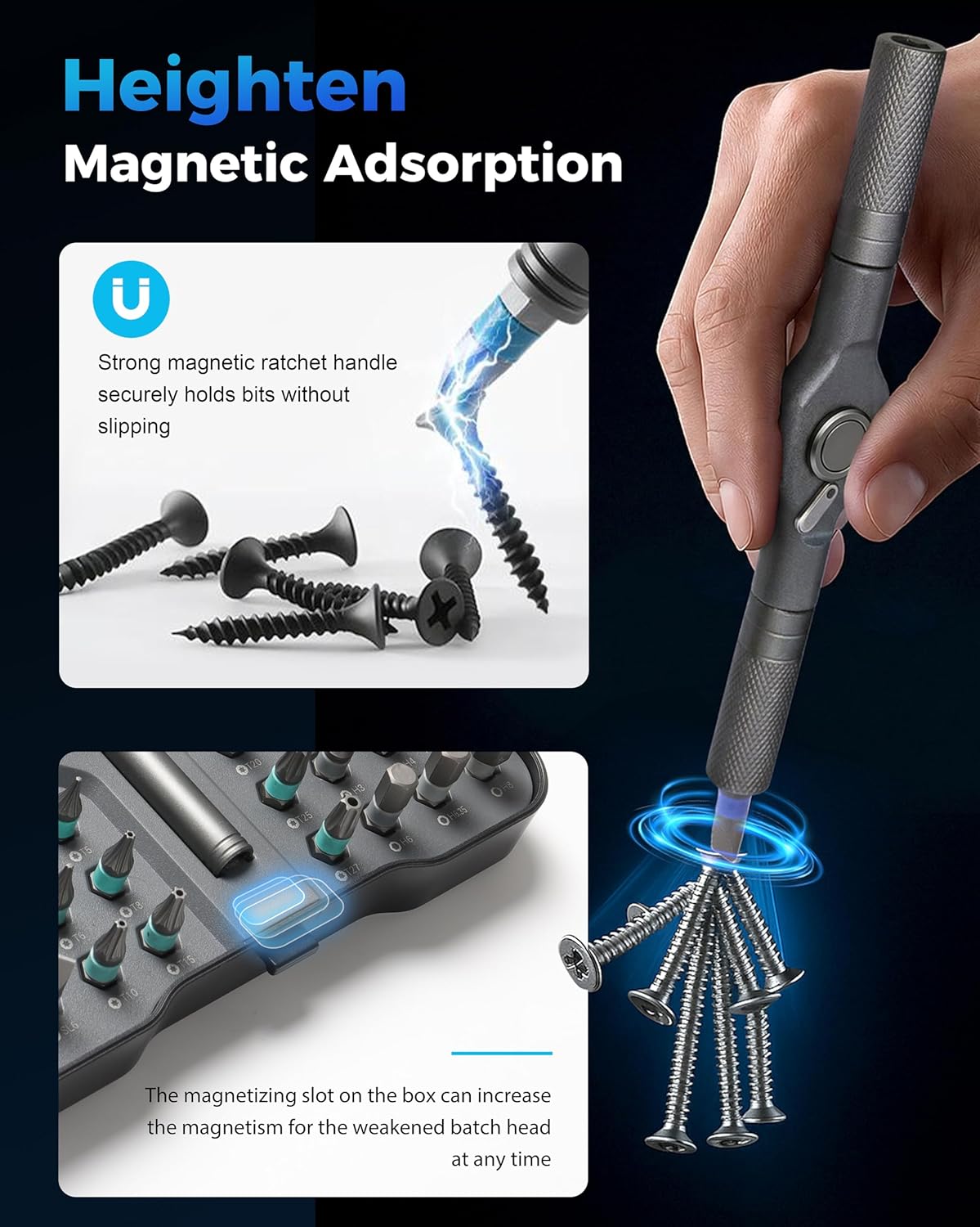 24-in-1 Magnetic Ratchet Screwdriver Set, 2026 Upgraded Multifunction Ratchet Screwdriver Tool with Removable T Handle, 24 in 1 Ratchet Allen Wrench Set for DIY Home Computer Bicycle Repair (32)