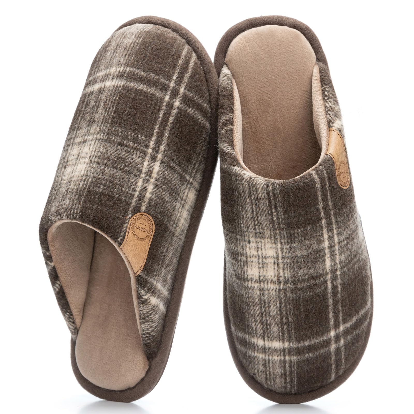Mens Slippers Cozy House Slippers Warm Soft Indoor Outdoor Cotton Slipper for Men with Memory Foam Gifts for