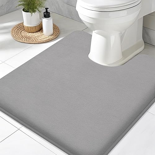 Miniatura 86 de Smiry Tapete de baño de espuma viscoelástica de 24 x 16 pulgadas, extra suave y absorbente, antideslizante, lavable para suelo, ducha y bañera,
