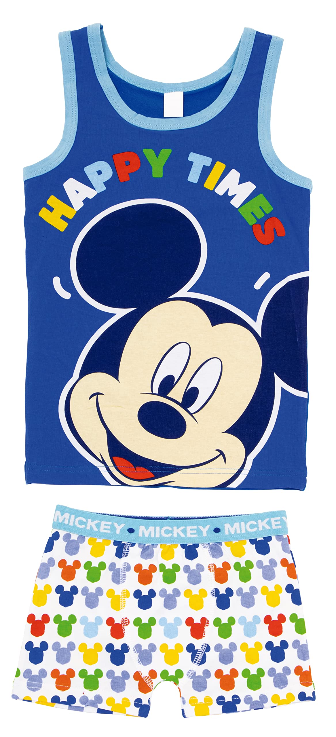 REQUETEGUAY Pijama Mickey Mouse para Niños | Pijama Disney | Conjunto Mickey Mouse Camiseta de Tirantes y Pantalón Corto | Pijama Mickey Mouse para Verano