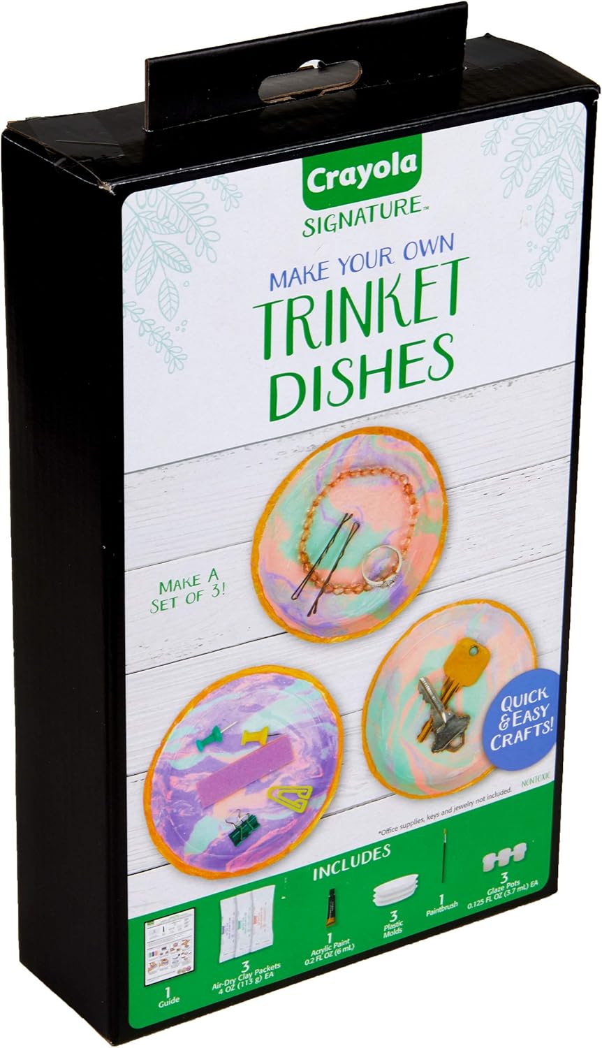 Crayola DIY Trinket Tray, Versatile Catchall Dish, Unique Gifts for Mom, 8 Pieces : Everything Else