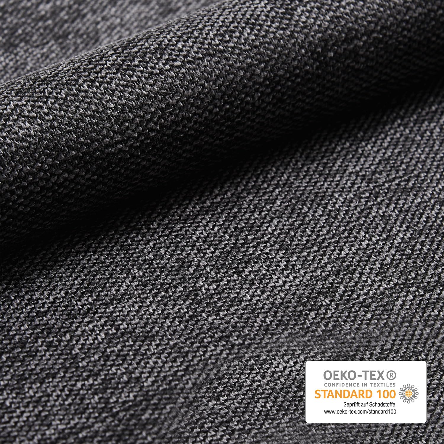 B&D home Banc Sigfrid Banc d’Angle avec Dossier Microfibre Anthracite Mousse Froide 140 cm