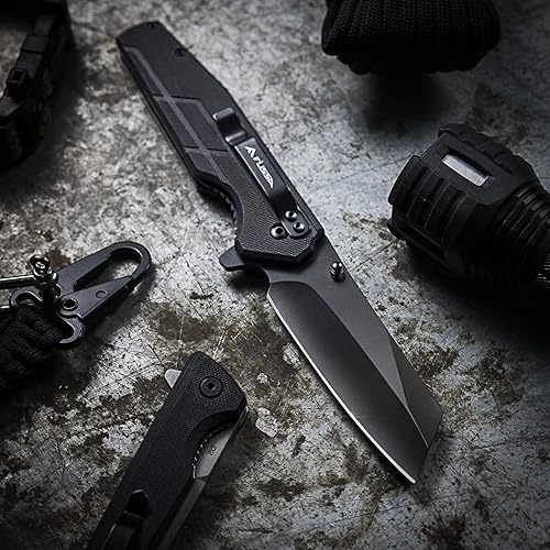 Miniatura 8 de FLISSA Cuchillo táctico plegable de 3.5 pulgadas con hoja de lavado de piedra y cuchillos de bolsillo EDC de 2.5 pulgadas