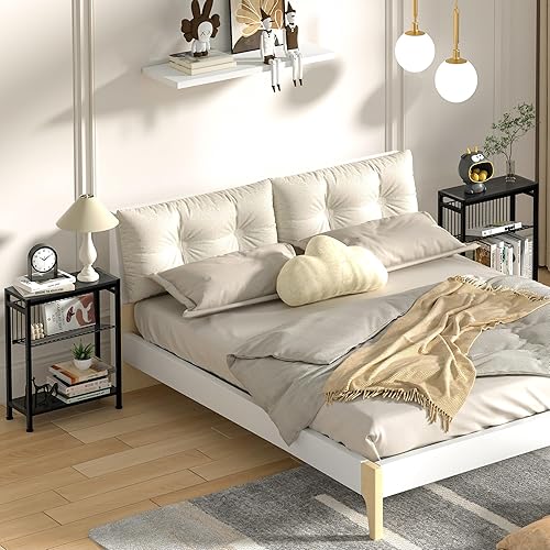 Miniatura 61 de Mesa auxiliar delgada para espacios pequeños, diseño 2 en 1 con soporte para revistas, marrón rústico Marrón (Rustic Brown),Negro -,Bricolaje