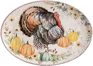Bico Blessing Season Ceramic 19 inch Oval Platter, Microwave & Dishwasher Safe