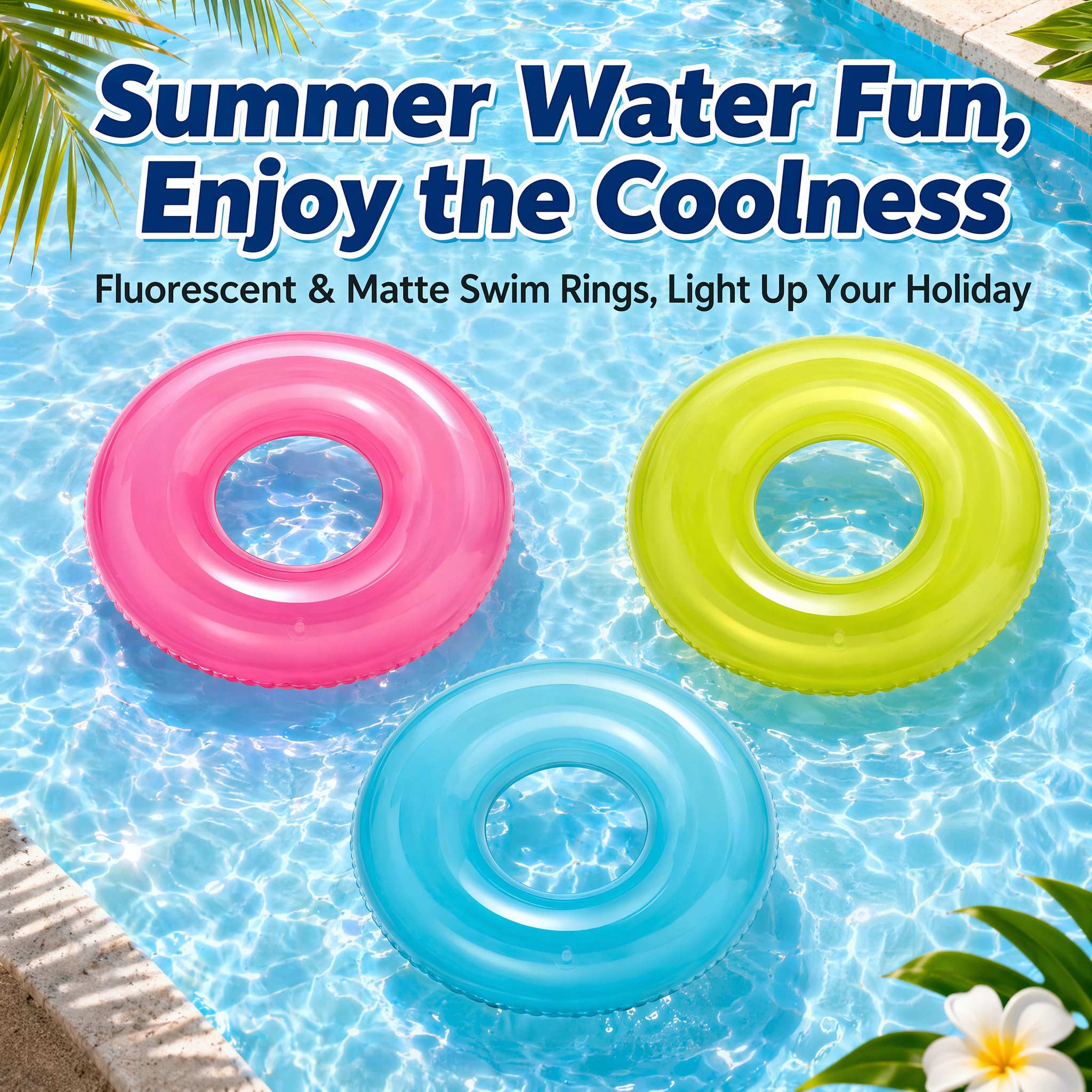 Pool Inflatables Rubber Ring 70/90cm (3 Pack), 100 - Image 6