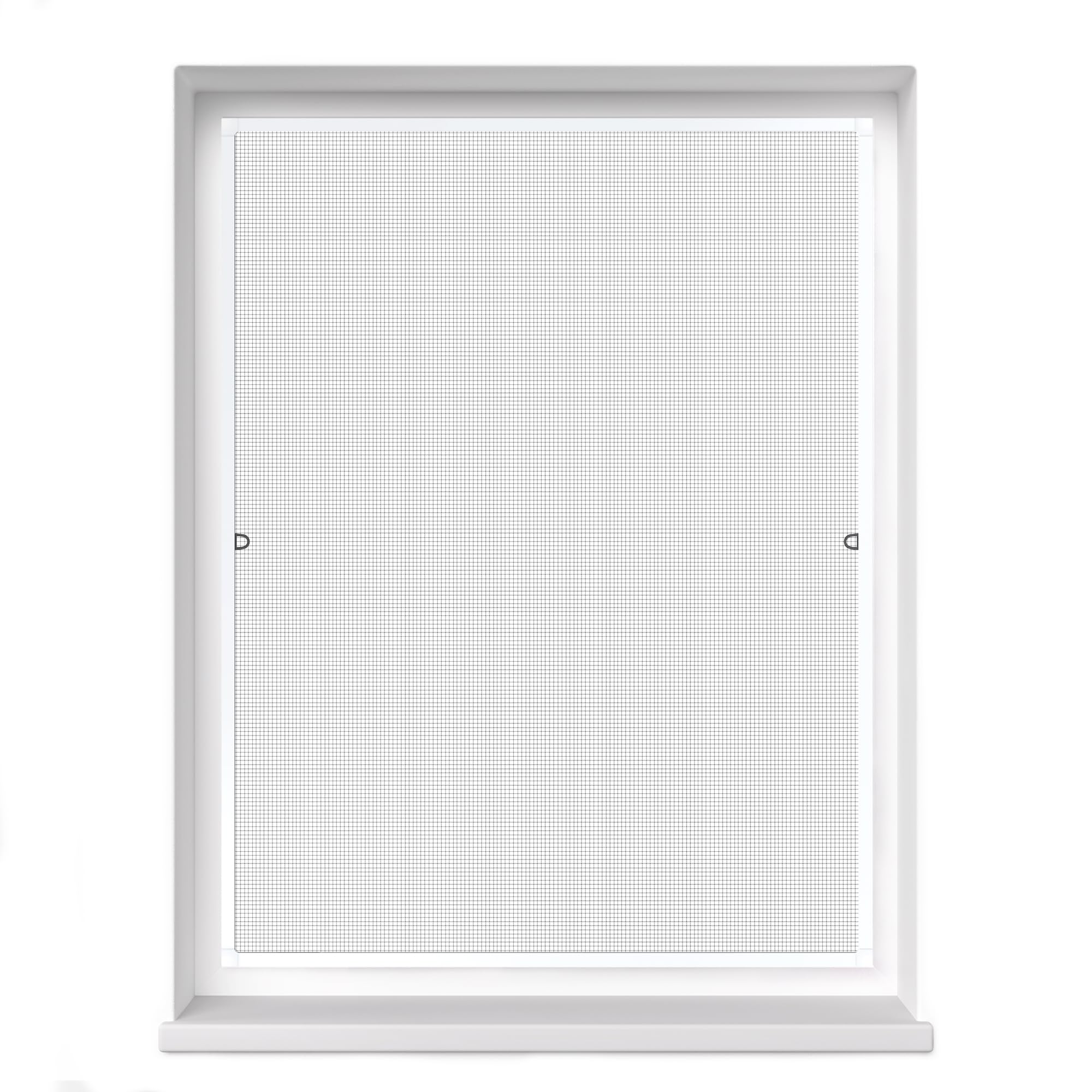 jarolift Fliegengitter Fenster Profi Line, Insektenschutz Fliegenschutzgitter Spannrahmen, Kürzbar, Alurahmen, 90 cm x 150 cm (B x H), Rahmenfarbe Weiß