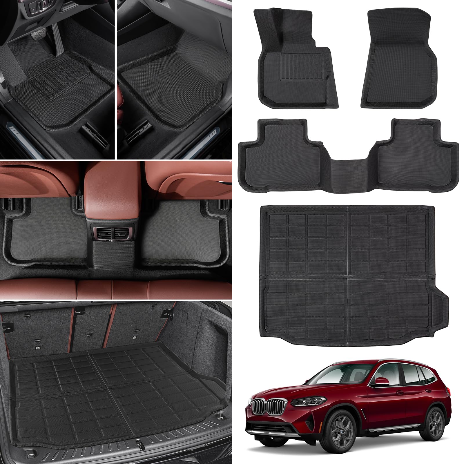 Amazon.com: Papimats 4 PCS for BMW X3 Floor Mats G01 2024 2023 2022 ...