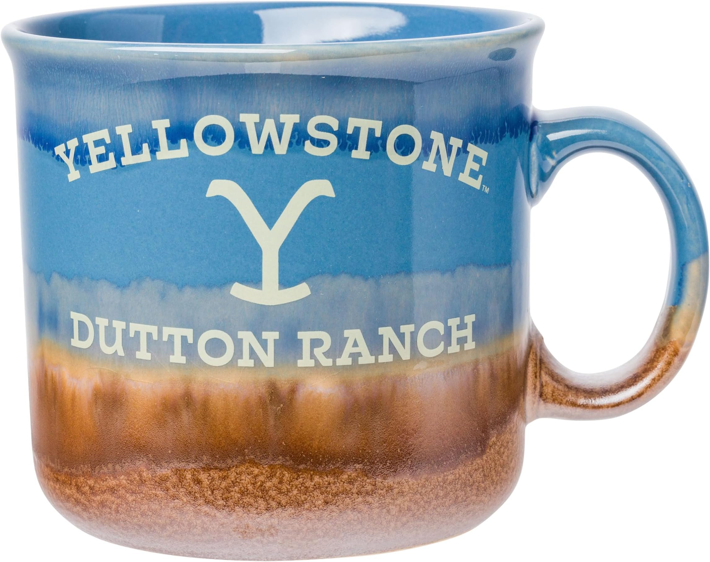 Yellowstone Dutton Ranch Reactive Glaze Ceramic Camper Mug, 20 Ounces