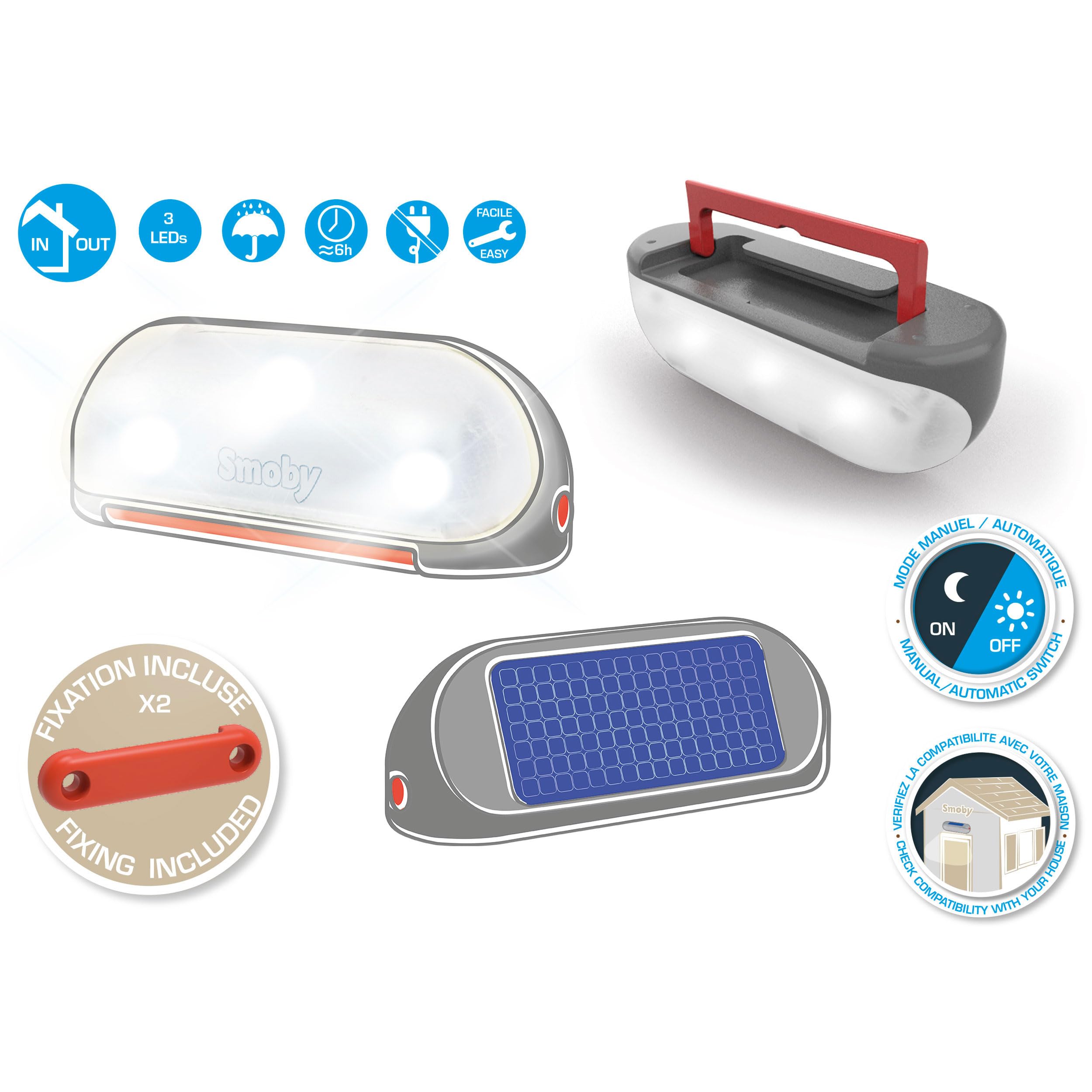 Smoby Lampada Solare Portatile, 2+ Anni, Plastica