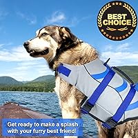 Vista 58 de Chaleco salvavidas de tiburón para perro, chaleco salvavidas ajustable para nadar con asa de rescate