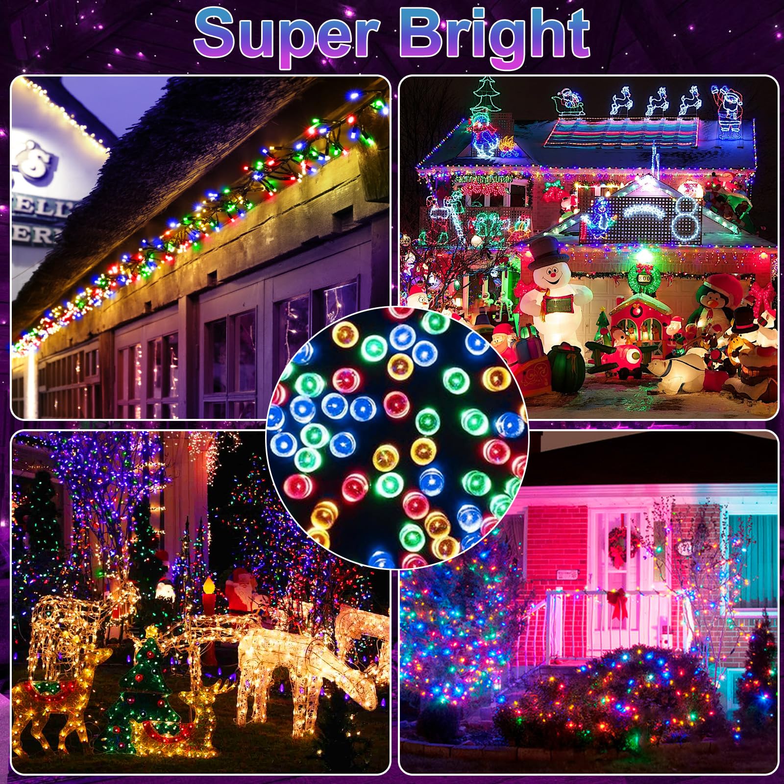 Weihnachtsbeleuchtung, 1000 LEDs, 1,8 m, wasserdicht, für den Außenbereich, Timer, 8 Modi, funkelnde Lichterkette, LED-Lichterkette für den Innenbereich, für Hochzeit, Party, Hof, Hausdekoration