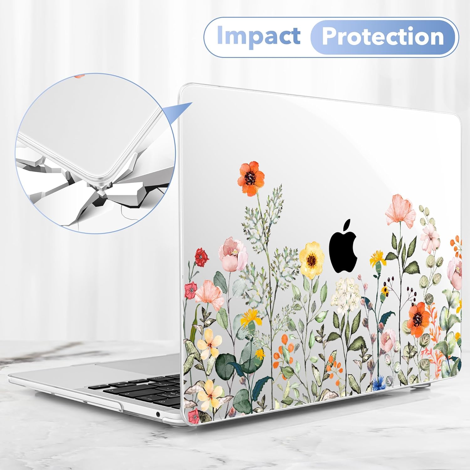 May Chen Case for MacBook Pro 13 inch M2 2023,2022,2021,2020 A2338 M1 A2251 A2289, Plastic Hard Shell Cover for MacBook Pro 13" with Touch Bar Fits Touch ID, Spring Flowers