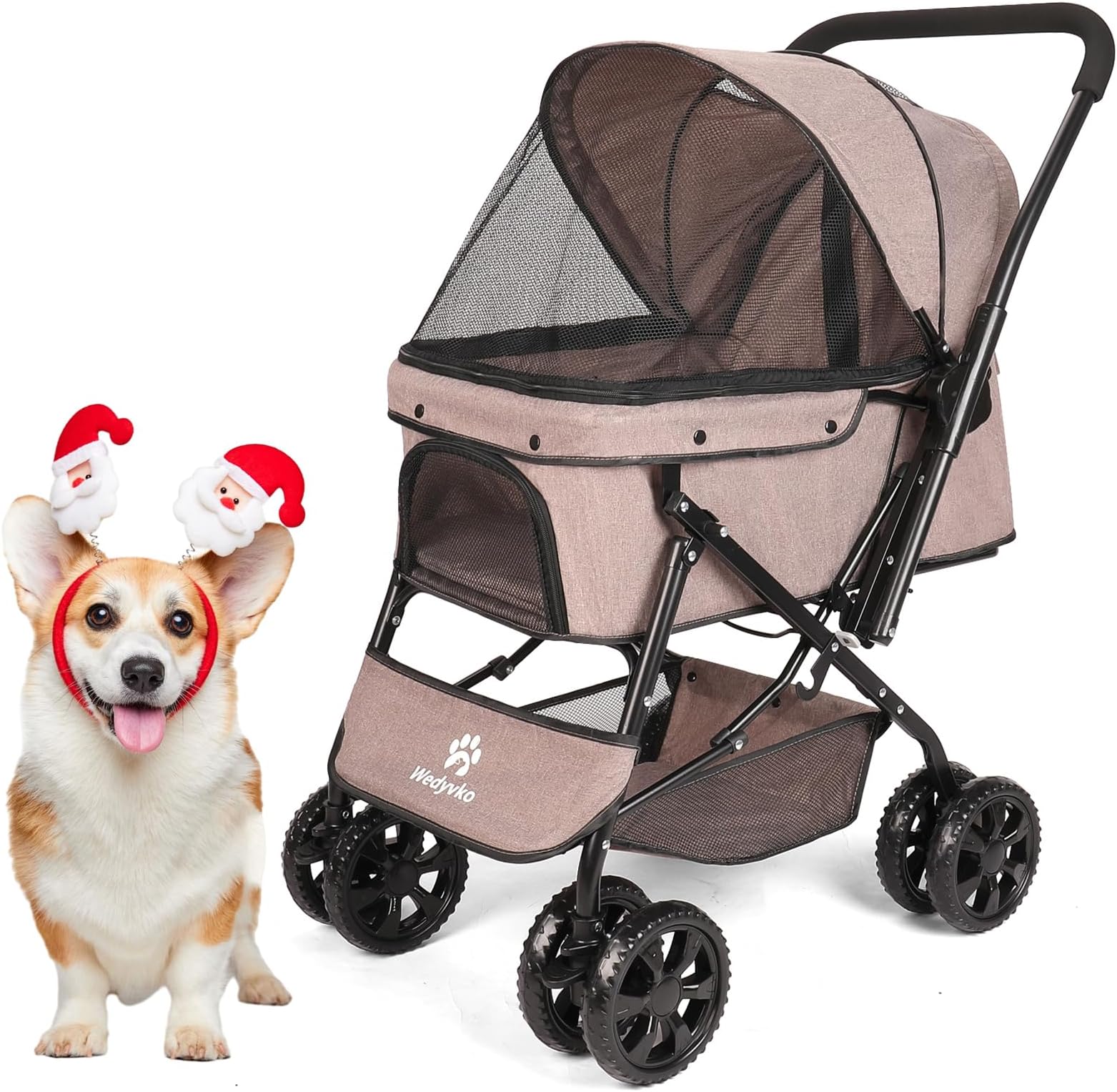 Wedyvko Medium Dog Stroller 50lb Pets Stroller for Medium Dogs with Reversible