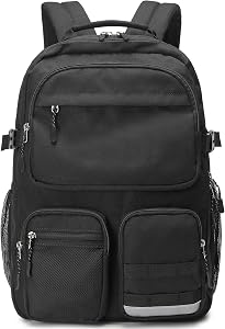 Lohol Water Resistant Backpack with Multifunctional Pockets for Teens, Durable Bookbag fits 15.6 inch Laptop