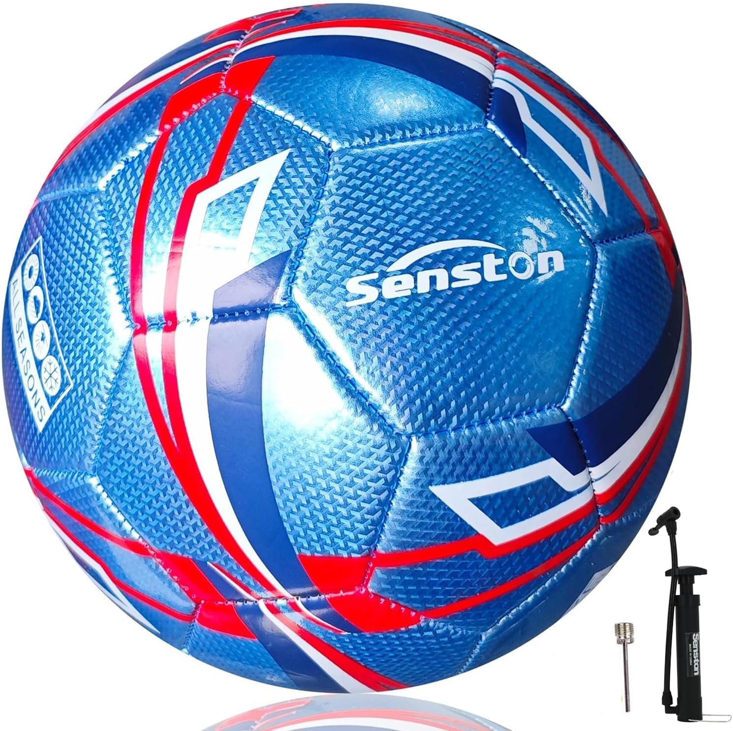 Senston Soccer Ball With Pump Football Adults And Junior Kids Size 4 Kids Soccer Ball,Blue