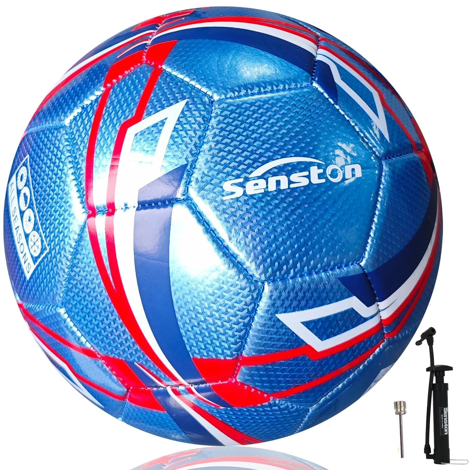 Senston Soccer Ball With Pump Football Adults And Junior Kids Size 4 Kids Soccer Ball,Blue
