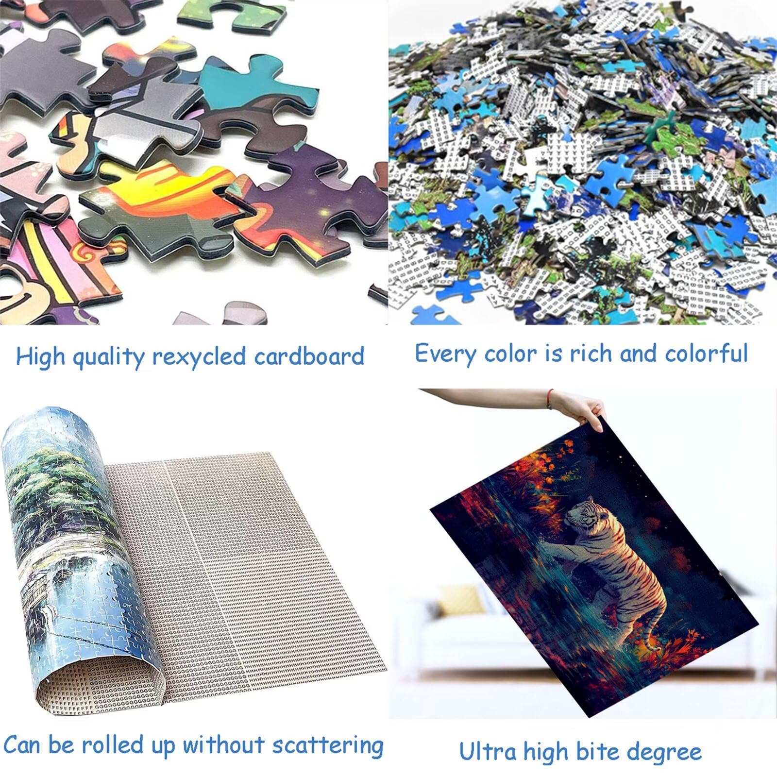 Puzzle 3000 elementów Zwierzę Dorosły Tygrys 122 x 81 cm Unikalne Rzemiosło Klasyczne 3D Drewniane układanki do rodzinnych gier aktywnych, układanka do samodzielnego wykonania nawet do dekoracji ścian