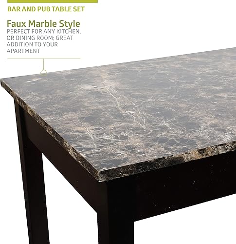 Miniatura 5 de Pearington Remington - Juego de mesa de bar y bar de altura alta con 2 sillas, color marrón