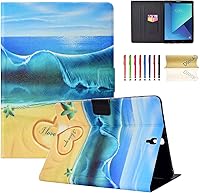Vista 8 de Dteck - Funda protectora de piel sintética para Galaxy Tab S3 9.7 con función de encendido y apagado automático, funda inteligente para Galaxy Tab