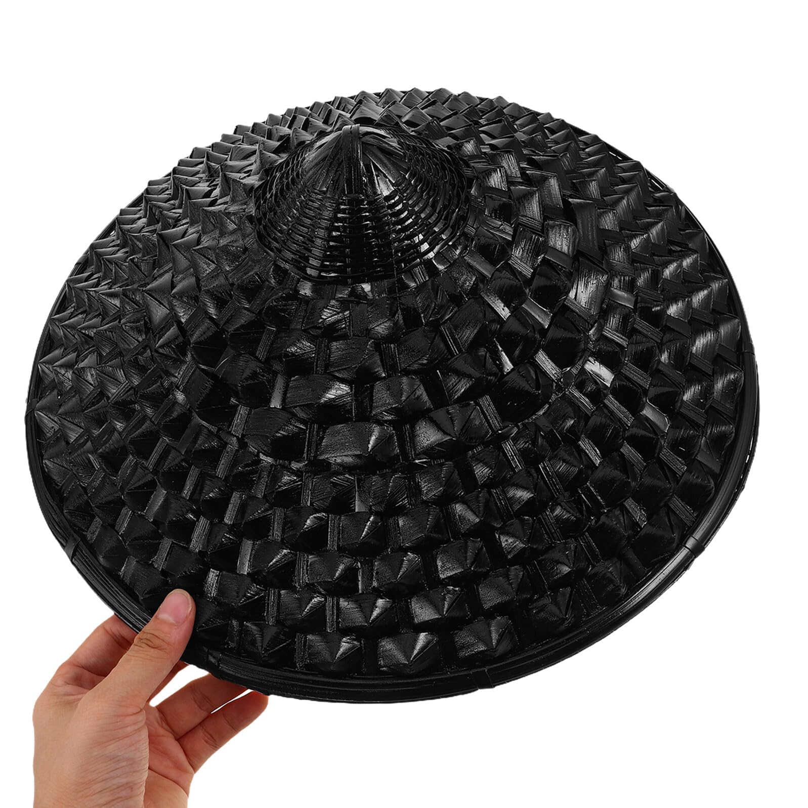 TEHAUX Samurai Japanische Ananas Konische Ananas Japanischer Bambus Samurai Hut Cosplay Kegelhut Reishut Für Bauern Gewebter Schwarz