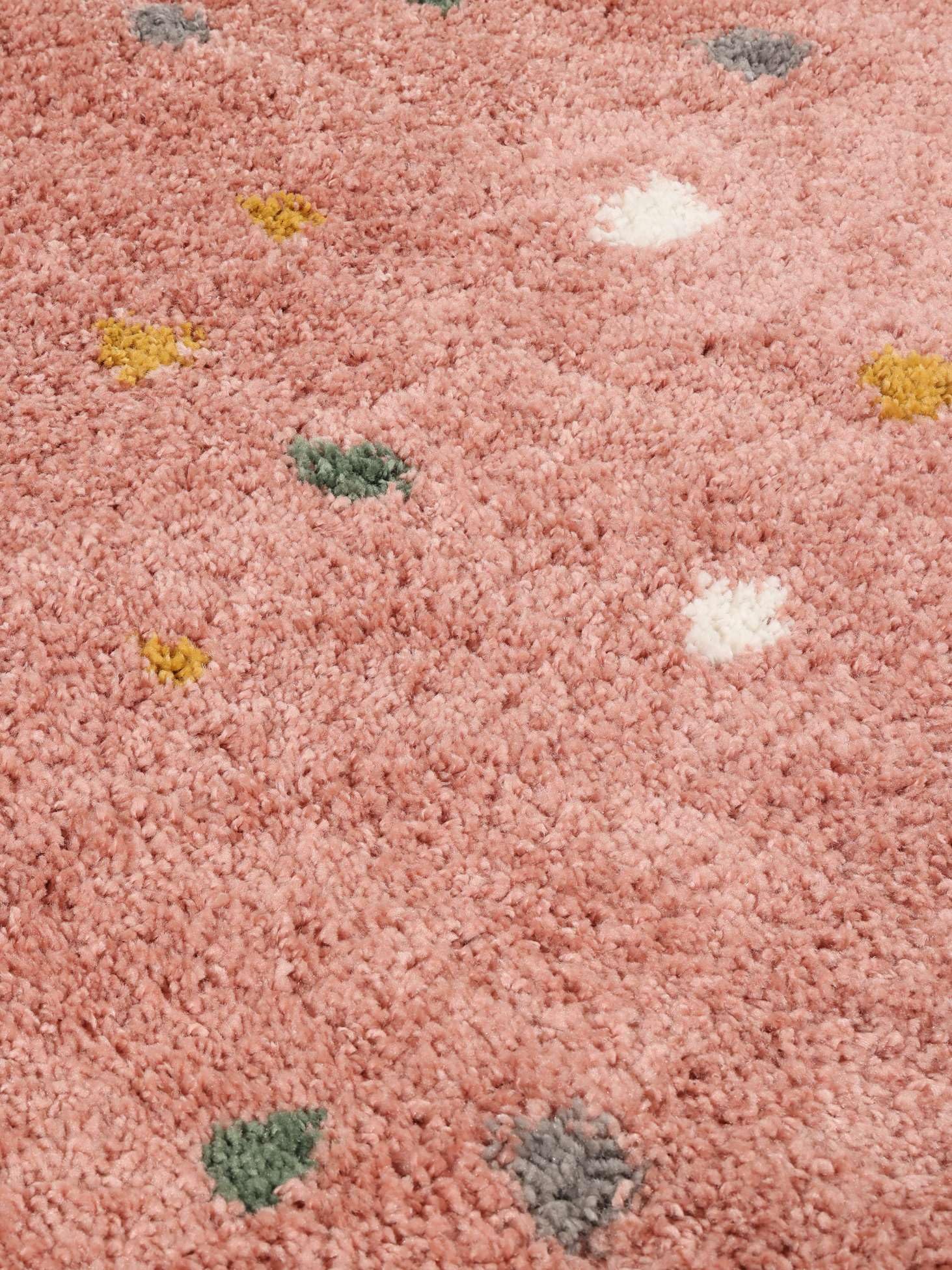 RugVista Confetti, Kinderteppich, Shaggy/Handloom, 160 x 230 cm, Rechteckig, Niedriger Stapel, Kinderzimmer, Nur chemische Reinigung, Ohne gefährliche Chemikalien, Rosa