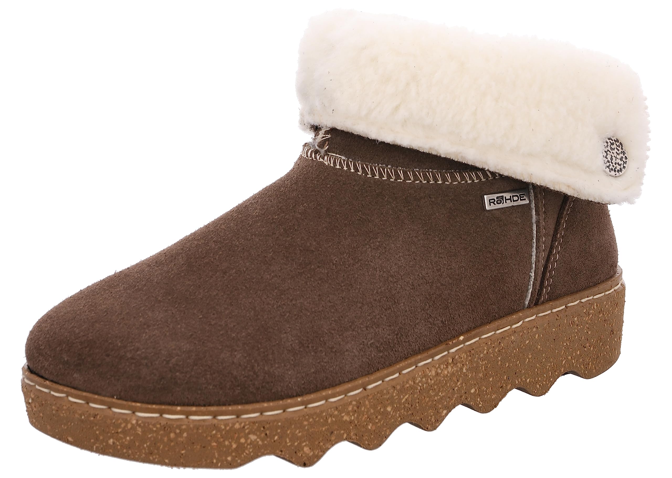 Rohde Zapatillas de casa de sintético Mujer Foggia 6128, Talla:41 EU, Color:Marrón