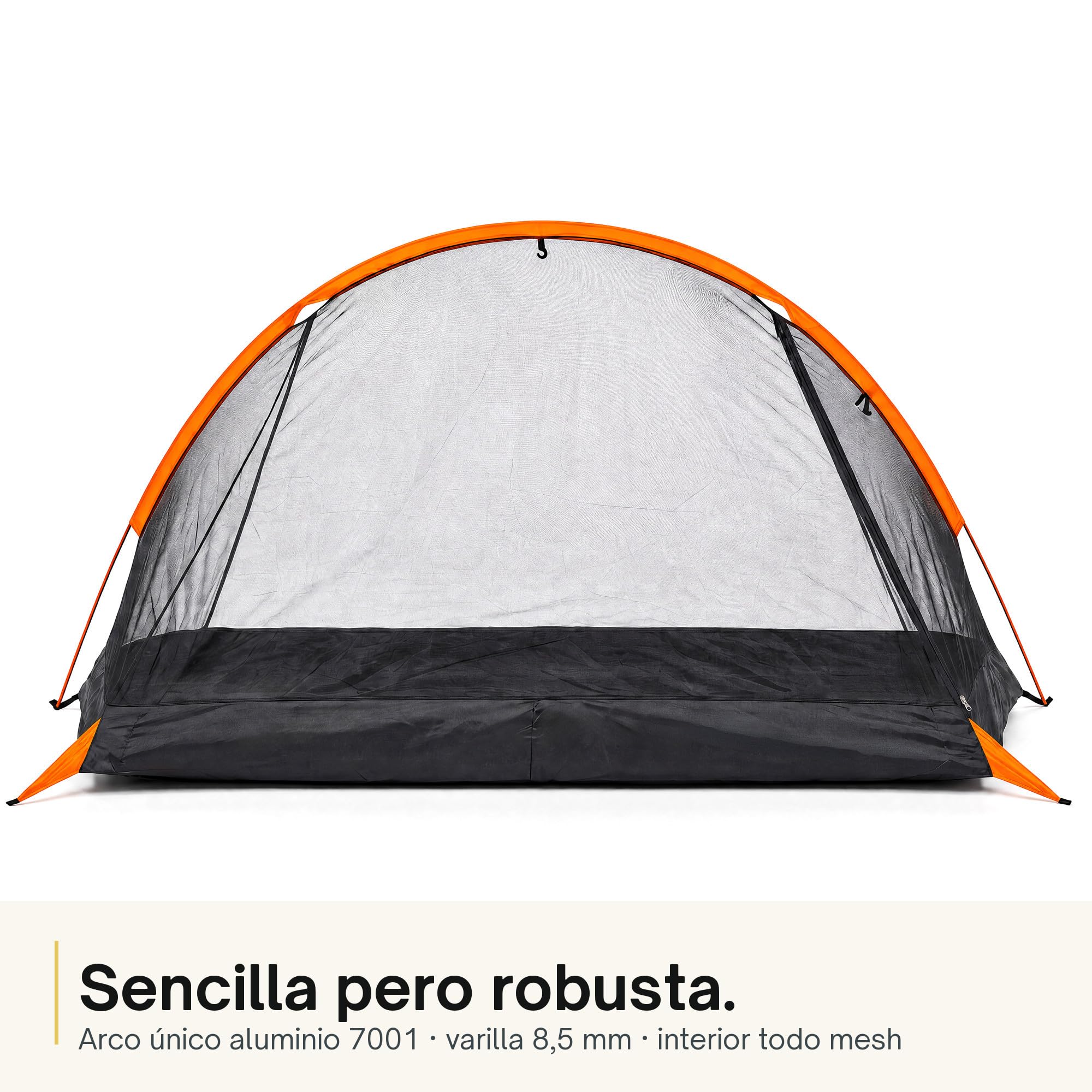Trinordic Tienda Ligera 1-2 Personas – Tunnel Arco Único, 1,7 kg Peso Mínimo, 3000 mm Columna de Agua, Verde Oliva