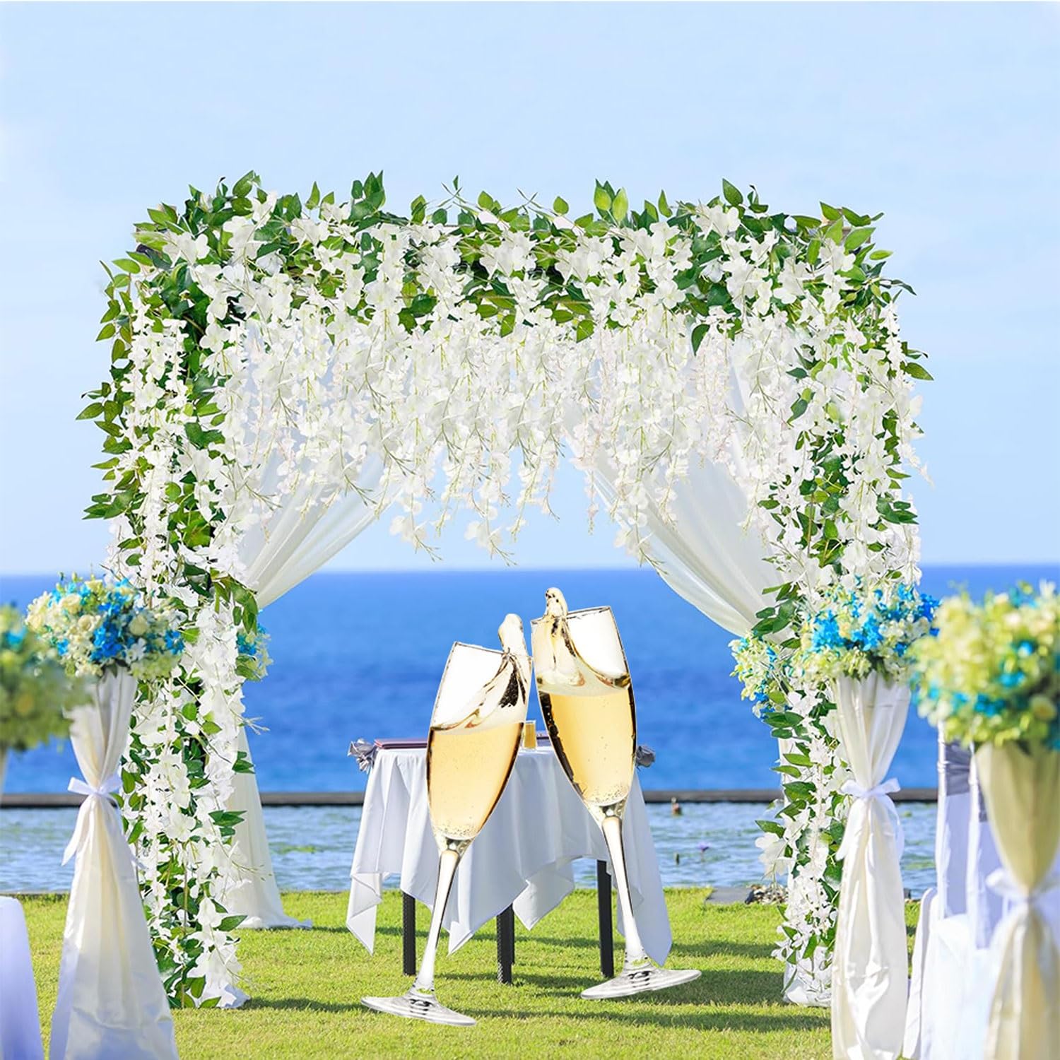 2,2 m Hochzeitsbogenständer aus Holz, quadratischer Holzbogen, Hochzeitslaube für Hochzeiten im Innen- und Außenbereich, Partys im Garten, Strand, Wald, rustikale Boho-Dekorationen