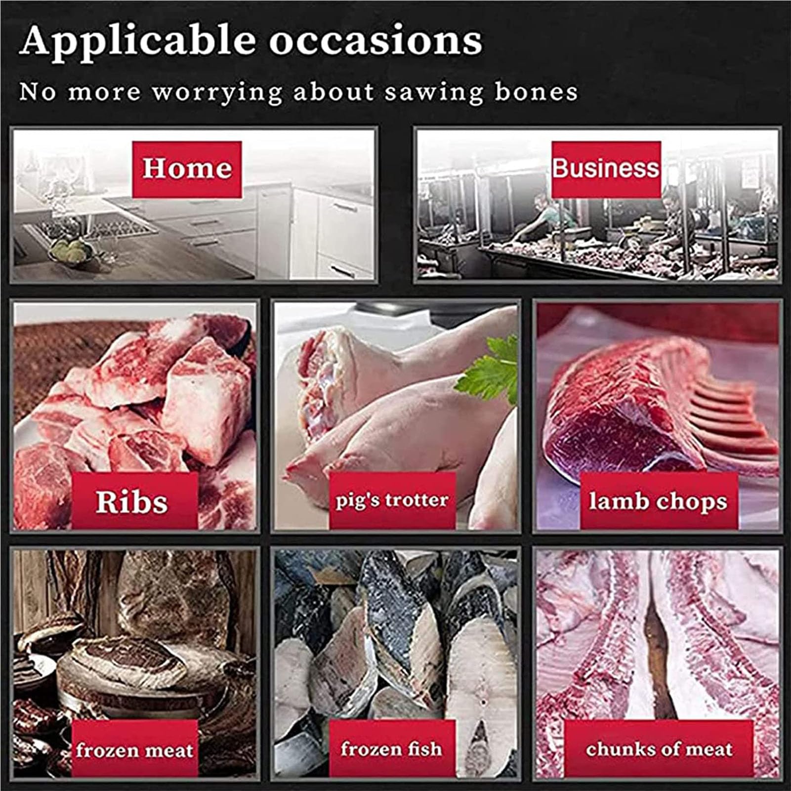 Sierra para Huesos eléctrica Alternativa Máquina cortadora de Sierra para Huesos portátil con Hojas de Sierra Cortador de Carne Alternativo multifunción para Cortar Huesos de Carne congelada Chuleta