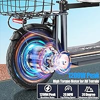 Vista 85 de Caroma Electric Scooter with Seat, Max 30 Miles Range&20MPH Speed, Peak 800/1200W Motor, Foldable Electric Scooter for Adults and Teens, Commuter E