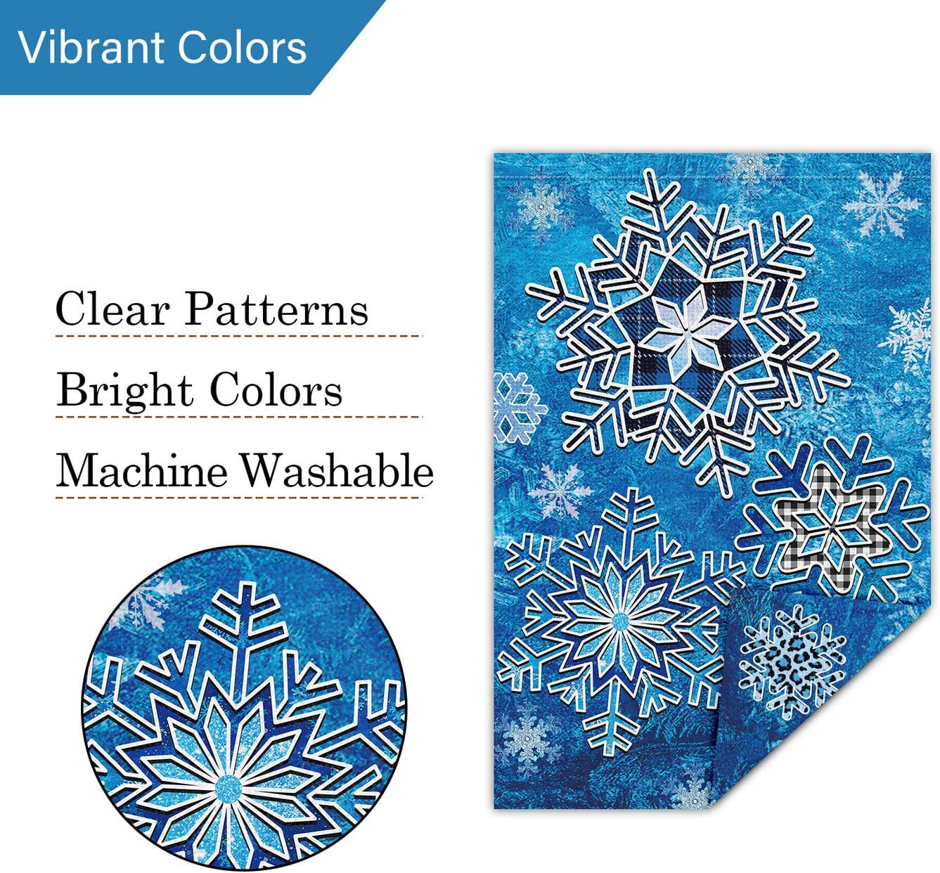 Louise Maelys Winter Garden Flag Double Sided Snowflake 12x18 Inch Small Burlap Welcome Holiday Yard Outdoor Outside House Decoration - Image 5