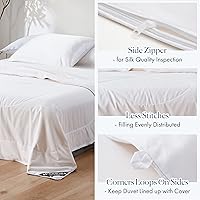 Vista 4 de Mommesilk Edredón de seda con funda de algodón, relleno de seda natural pura y larga, para todas las estaciones, tamaño matrimonial, 76 x 87