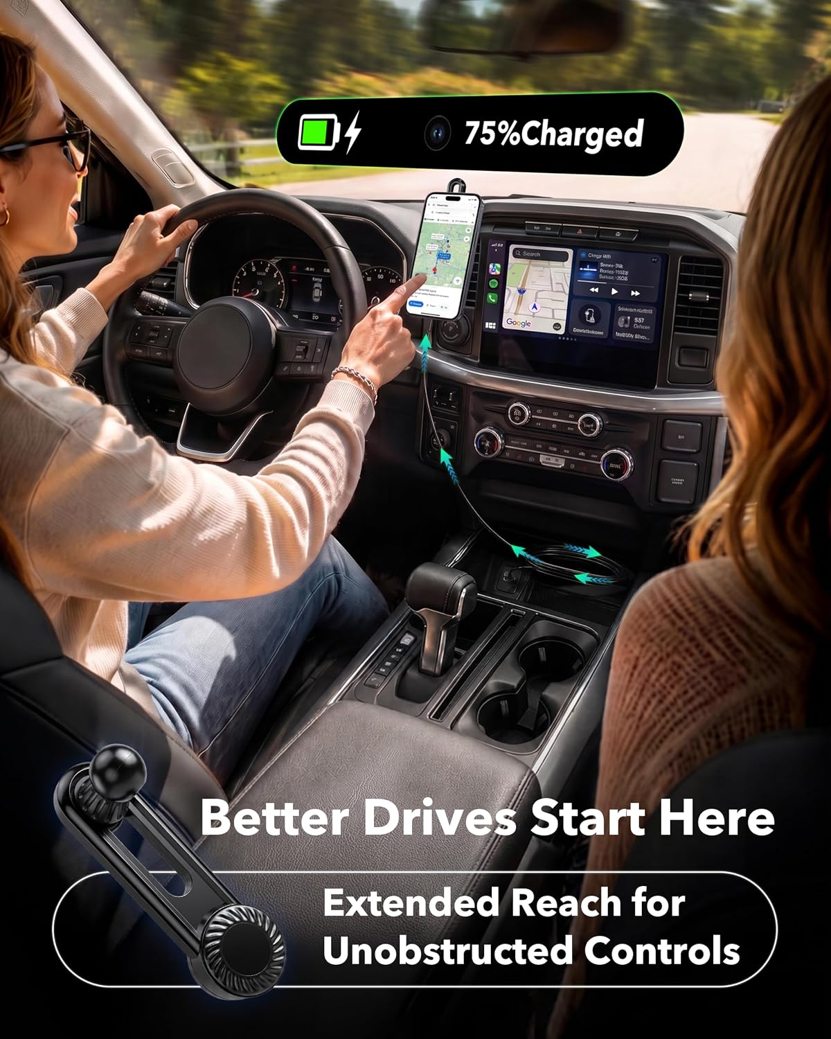 Wireless Car Charger for 2021-2026 Ford F150, 2025 Ford F-150 Accessories image 4