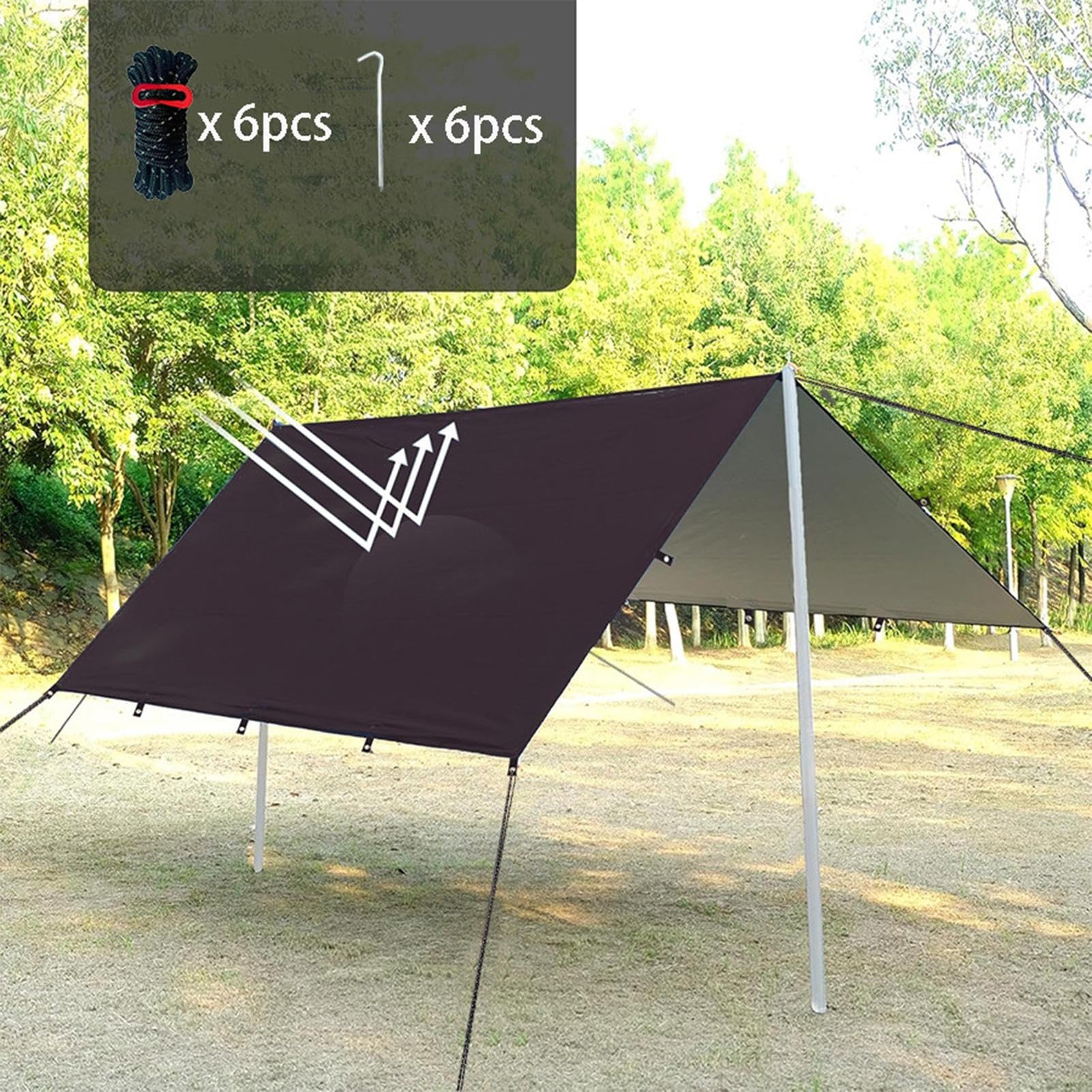 Plandeka Kempingowa Plandeka, Schronienie przed deszczem, Sprzęt | Tarp Turystyczny Do wędrówek, trekkingu, , biwakowania, parku, trawnika, outdoor