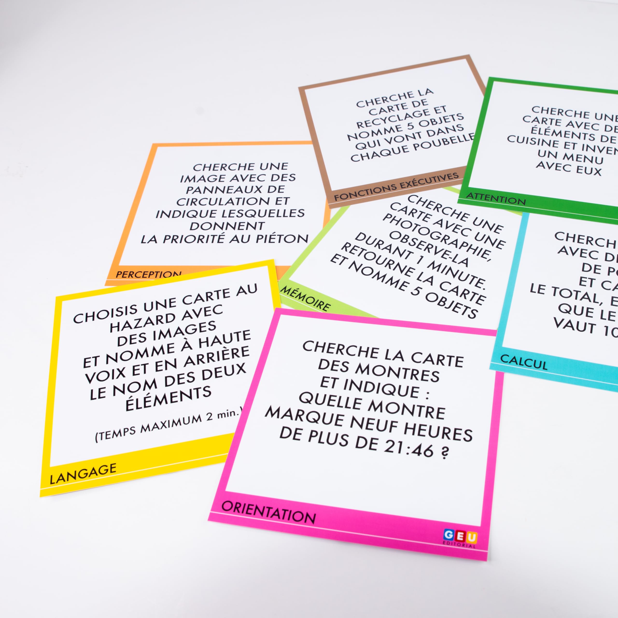 Editorial GEU Jeux DE SOCIÉTÉ Adulte | Memory Adulte | Jeux Alzheimer | Cartes De Stimulation Cognitive | Améliorez, La Mémoire, L'attention, Le Langage | Jeu pour Senior