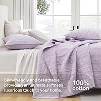 Vista 22 de HORIMOTE HOME Juego de edredón 100% algodón tamaño individual, juego de colcha prelavada de 2 piezas, color azul bebé, funda de cama acogedora