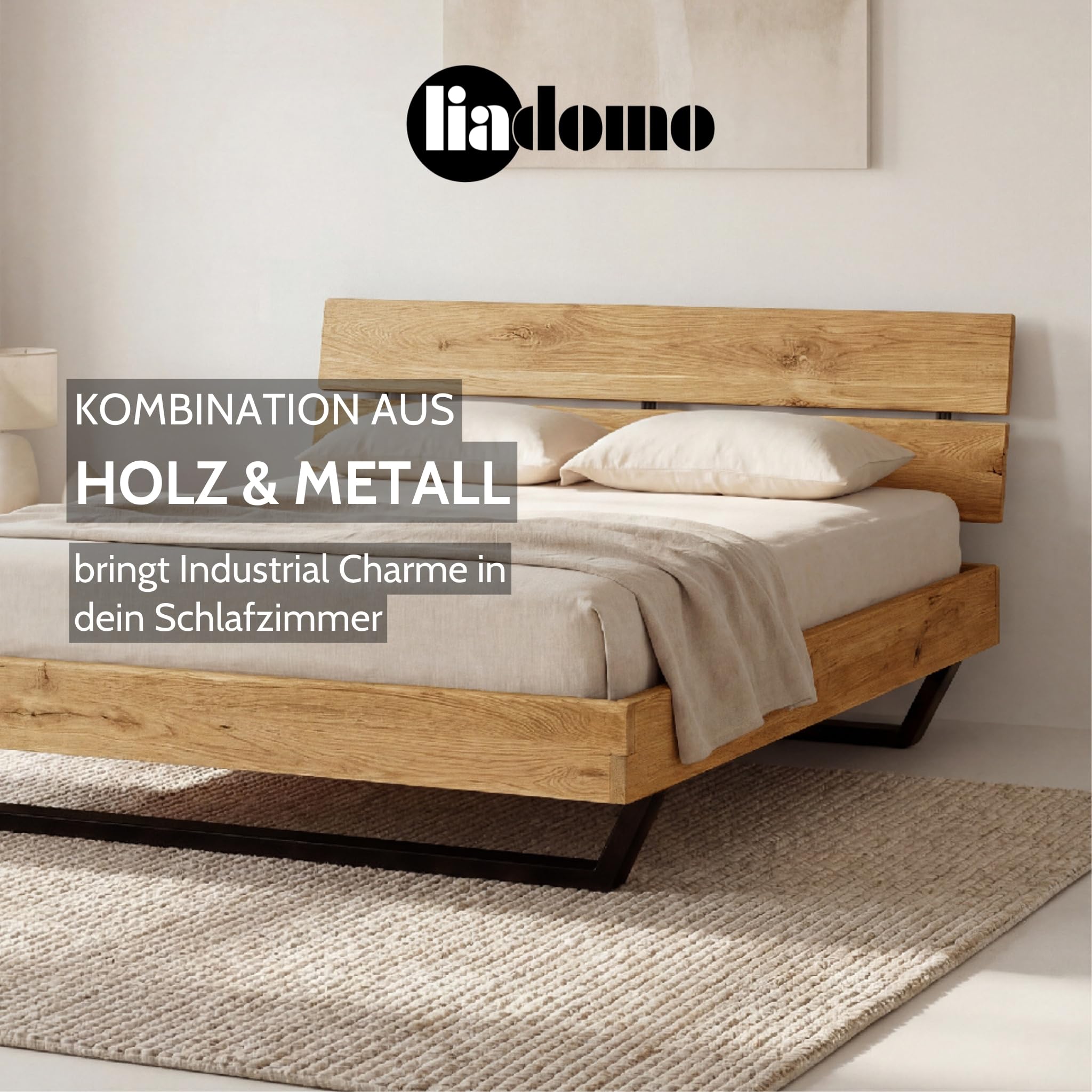 Bettgestell 180x200 cm, Bologna, Holz, Eiche