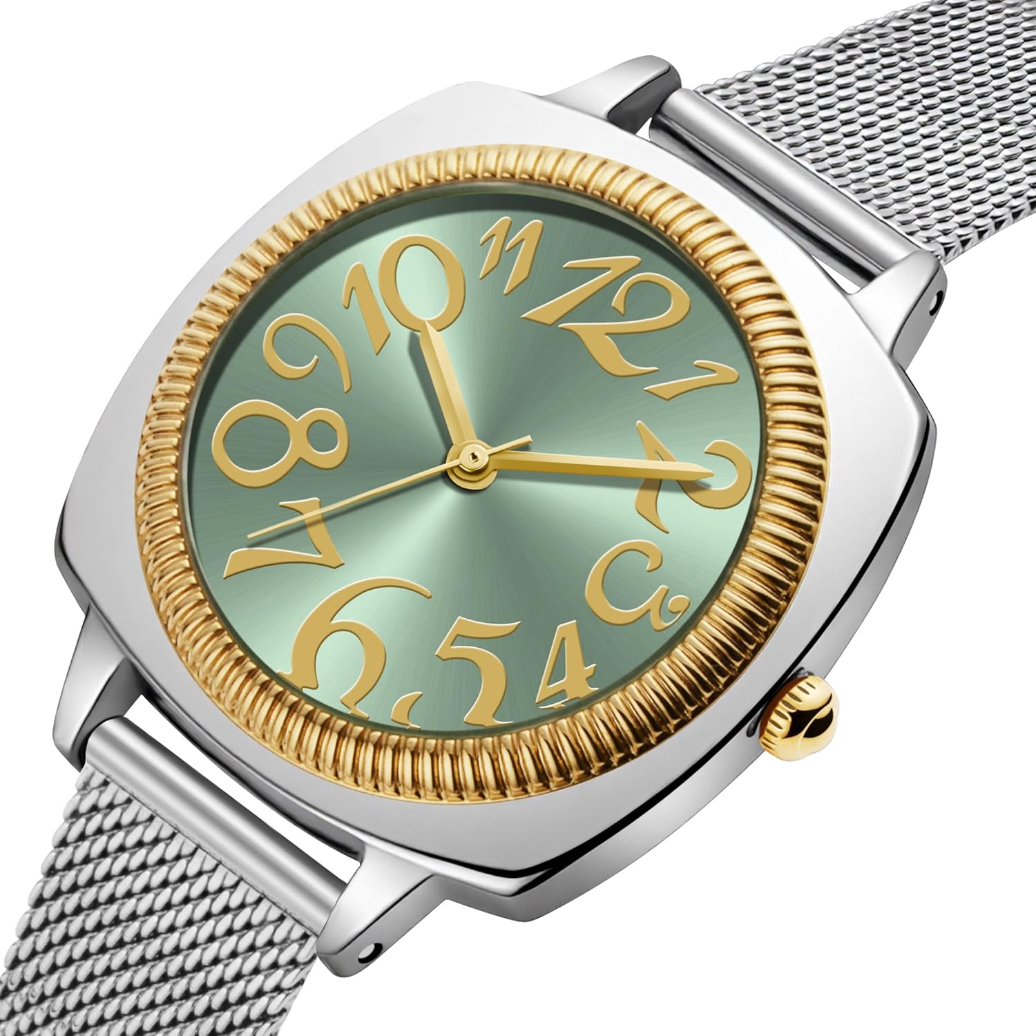 Analog Watch for Women, Elegant 34mm Big Arabic Numbers Dial Dress Watch, Classic Jewelry Style Quartz Wristwatch, Gift for Her