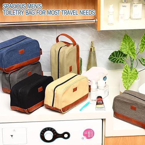 Miniatura 6 de 6 bolsas de aseo para hombre para viajar, bolsa de afeitado para artículos de tocador, regalos de boda, padrinos de boda, bolsa de baño de lona y